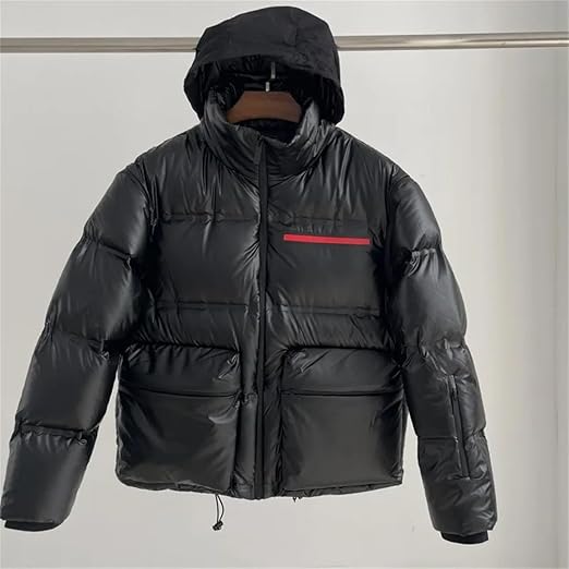 Mkjuuior Autumn and Winter Men's and Women's Stand Collar Down Jacket Casual Jacket Sleeves Removable Warm Down Jacket