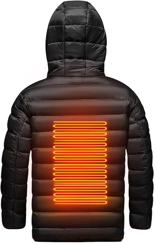 BTDECLAR Boys Girls Thermal Jacket Warm Winter Jacket Windproof USB Charging Electric Heating Hooded Jacket