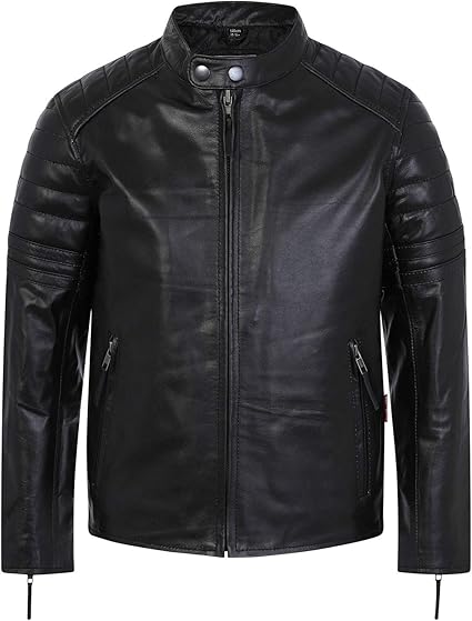 Boys Real Leather Biker Jacket - Recon